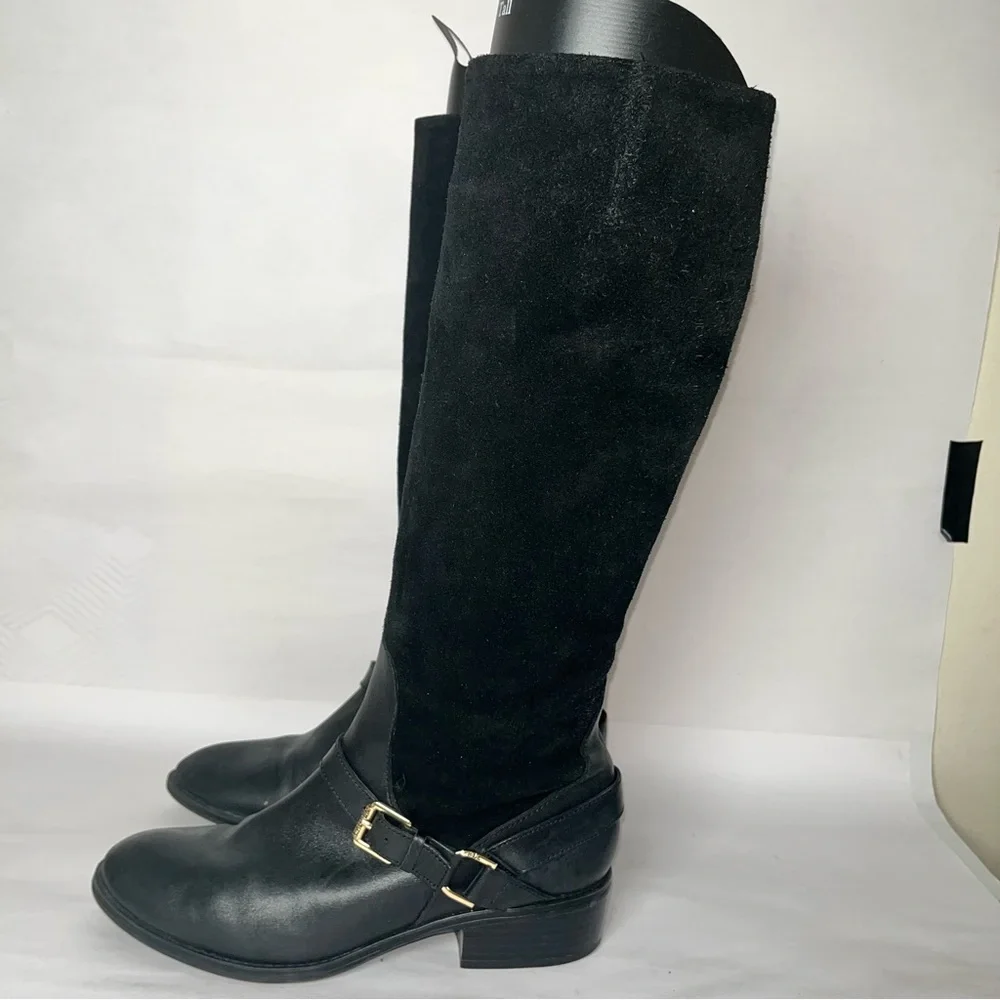 RALPH LAUREN Mila Black Leather Equestrian Boot size 7B - Picture 2 of 10